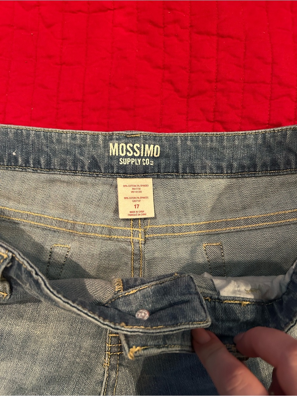 Mossimo Supply Co. Light Blue Distressed Rolled Hem Denim Shorts - Picture 3 of 4